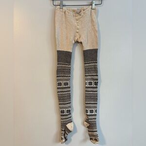 Hue Tights Geometric Thick Sweater Fair Isle Winter Stockings Snowflake Pattern